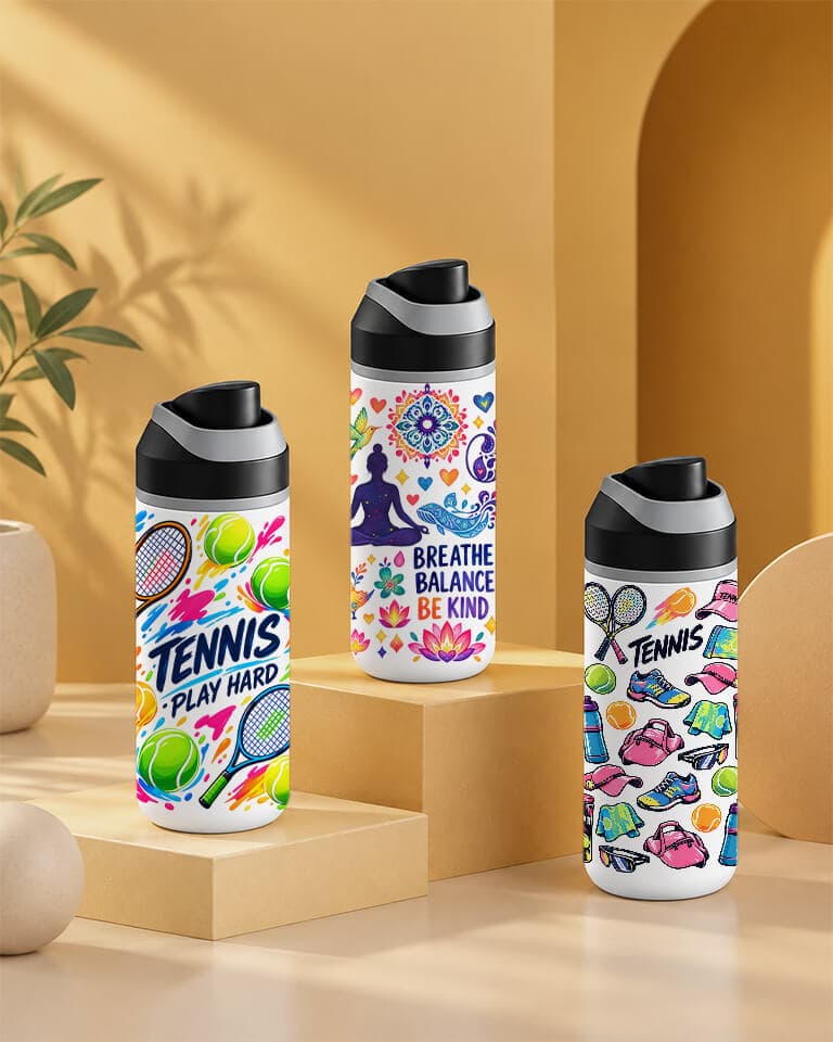 20oz travel tumbler with destination-inspired UV artwork